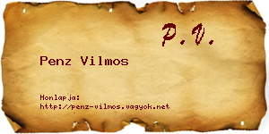 Penz Vilmos névjegykártya